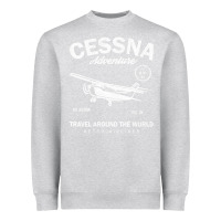 Heather Grey cessna distressed Heavyweight Sweatshirt - longCreatives