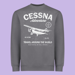Cessna Distressed Heavyweight Sweatshirt Designed By Longcreatives