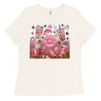 Bone cafecito y chisme with leopard tumbler tbs Ladies Tee - TumblerDesignByShophia