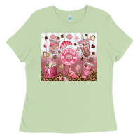 Matcha cafecito y chisme with leopard tumbler tbs Ladies Tee - TumblerDesignByShophia