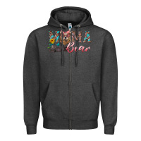 Charcoal Heather mama bear with mama and baby Zipper Hoodie - Artiststas