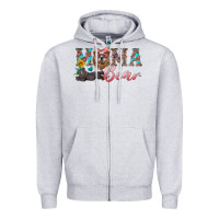 Heather Grey mama bear with mama and baby Zipper Hoodie - Artiststas