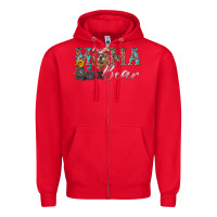 Red mama bear with mama and baby Zipper Hoodie - Artiststas