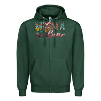 Sports Green mama bear with mama and baby Zipper Hoodie - Artiststas
