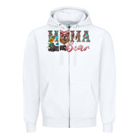 White mama bear with mama and baby Zipper Hoodie - Artiststas