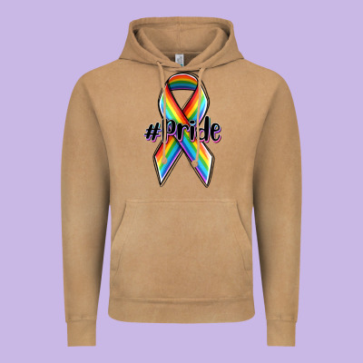 Pride Lgbtq Awareness Ribbon Vintage Hoodie Designed By Oliviacreatesart