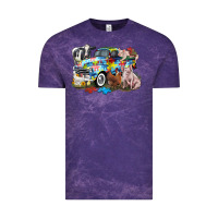 Cloud Purple Autism truck with farm animals Vintage Tee - CowGirlArtShop