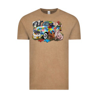 Vintage Coffee Autism truck with farm animals Vintage Tee - CowGirlArtShop