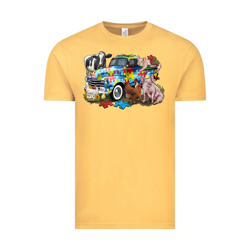 Autism Truck With Farm Animals Vintage Tee by CowGirlArtShop | Teevron