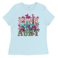 Baby Blue The pink is for my Aunt Cancer Awareness Ladies Tee - HowdyJamesFarm