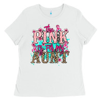 White The pink is for my Aunt Cancer Awareness Ladies Tee - HowdyJamesFarm