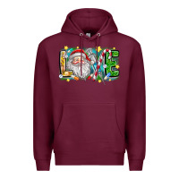 Burgundy Love Santa Premium Hoodie - CowhideDigitalArt