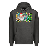 Charcoal Heather Love Santa Premium Hoodie - CowhideDigitalArt