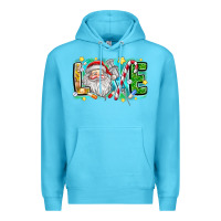 Ocean Blue Love Santa Premium Hoodie - CowhideDigitalArt