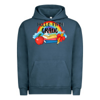 Pigment Midnight Navy back to school hello fifth grade 3200x2400 Urban Hoodie - AdoDesignShop