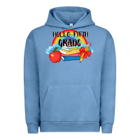 Pigment Pebble Blue back to school hello fifth grade 3200x2400 Urban Hoodie - AdoDesignShop