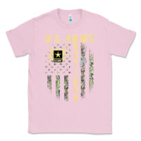 Bubblegum Pink US ARMY Retired  Distressed American Flag Patriotic Classic Tee - longCreatives