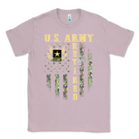Lilac US ARMY Retired  Distressed American Flag Patriotic Classic Tee - longCreatives