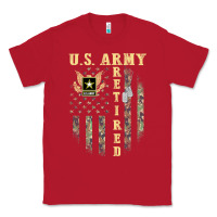 Red US ARMY Retired  Distressed American Flag Patriotic Classic Tee - longCreatives