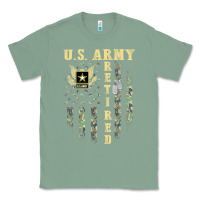 Sage US ARMY Retired  Distressed American Flag Patriotic Classic Tee - longCreatives