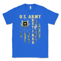 True Royal US ARMY Retired  Distressed American Flag Patriotic Classic Tee - longCreatives
