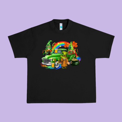St. Patrick's Day Truck With Gnomies Urban Heavy Tee Designed By Cowgirlartshop