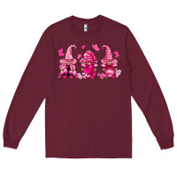 Burgundy breast cancer gnomies Long Sleeve Tee - FaDigitalArtStudio