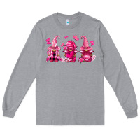Heather Grey breast cancer gnomies Long Sleeve Tee - FaDigitalArtStudio