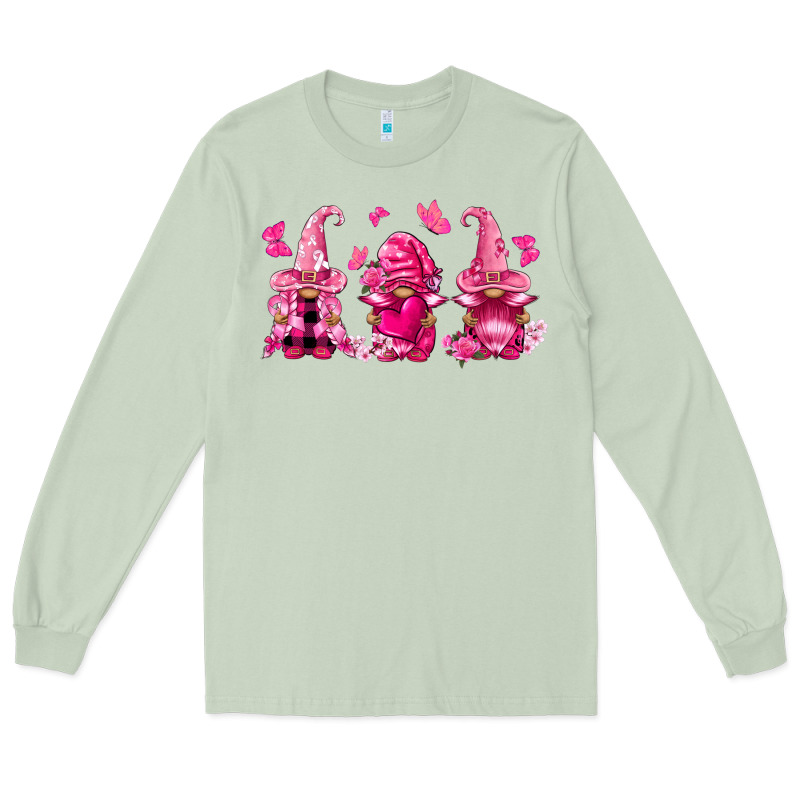 Breast Cancer Gnomies Long Sleeve Tee by FaDigitalArtStudio | Teevron