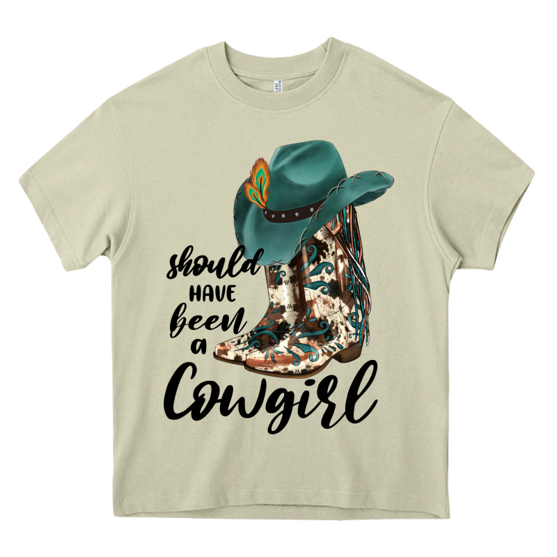 Should Have Been A Cowgirl Heavy Core Tee by JahusDesignShop | Teevron