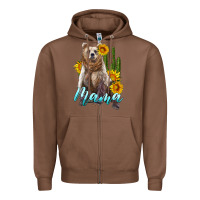 Chestnut mama bear with sunflowers and cactus Zipper Hoodie - Artiststas
