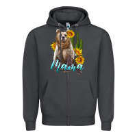 Smoke mama bear with sunflowers and cactus Zipper Hoodie - Artiststas