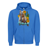 Mama Bear With Sunflowers And Cactus Zipper Hoodie | Teevron