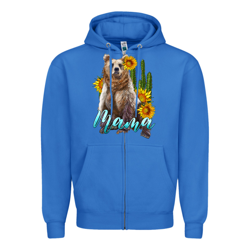 Mama Bear With Sunflowers And Cactus Zipper Hoodie by Artiststas | Teevron