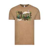 Vintage Coffee He lives Easter Day Vintage Tee - HowdyJamesFarm