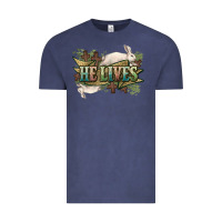 Vintage Denim He lives Easter Day Vintage Tee - HowdyJamesFarm