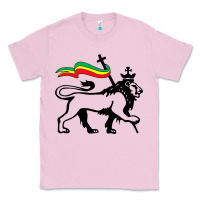 Bubblegum Pink Rasta Lion of Judah Rastafarian Reggae Lion and Christian Classic Tee - longCreatives