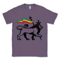 Lavender Rasta Lion of Judah Rastafarian Reggae Lion and Christian Classic Tee - longCreatives