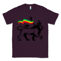 Plum Rasta Lion of Judah Rastafarian Reggae Lion and Christian Classic Tee - longCreatives
