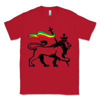Red Rasta Lion of Judah Rastafarian Reggae Lion and Christian Classic Tee - longCreatives