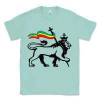 Seafoam Rasta Lion of Judah Rastafarian Reggae Lion and Christian Classic Tee - longCreatives