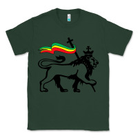 Sports Green Rasta Lion of Judah Rastafarian Reggae Lion and Christian Classic Tee - longCreatives
