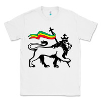 White Rasta Lion of Judah Rastafarian Reggae Lion and Christian Classic Tee - longCreatives