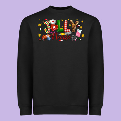 Christmas Jolly Nurse Heavyweight Sweatshirt Designed By Artiststas