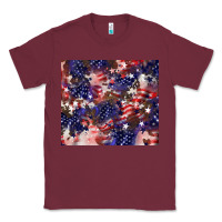 Burgundy American flag sparkly  tumbler Classic Tee - HowdyJamesFarm