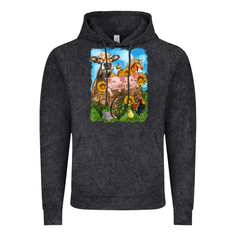 Farm Animals Wagon Olivia Vintage Hoodie by OliviaCreatesArt | Teevron