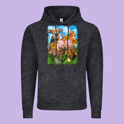 Farm Animals Wagon Olivia Vintage Hoodie Designed By Oliviacreatesart