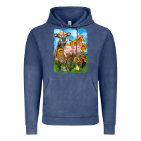 Vintage Denim farm animals wagon olivia Vintage Hoodie - OliviaCreatesArt