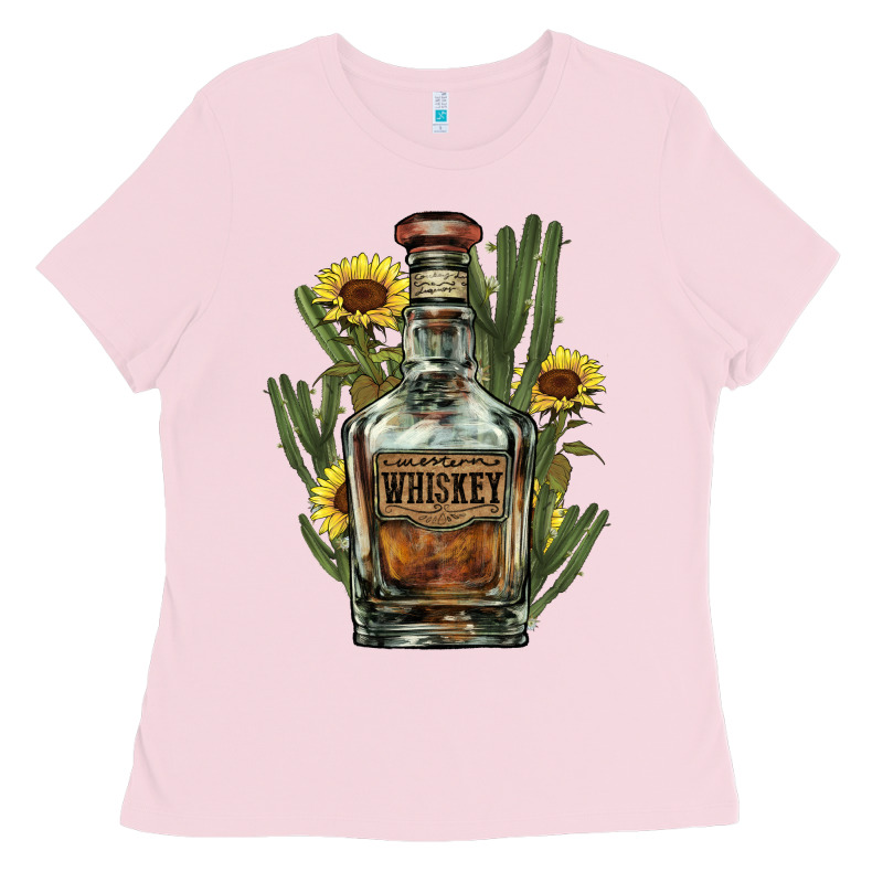 Western Whiskey Bottle Ladies Tee by HowdyJamesFarm | Teevron