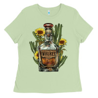 Matcha Western whiskey bottle Ladies Tee - HowdyJamesFarm